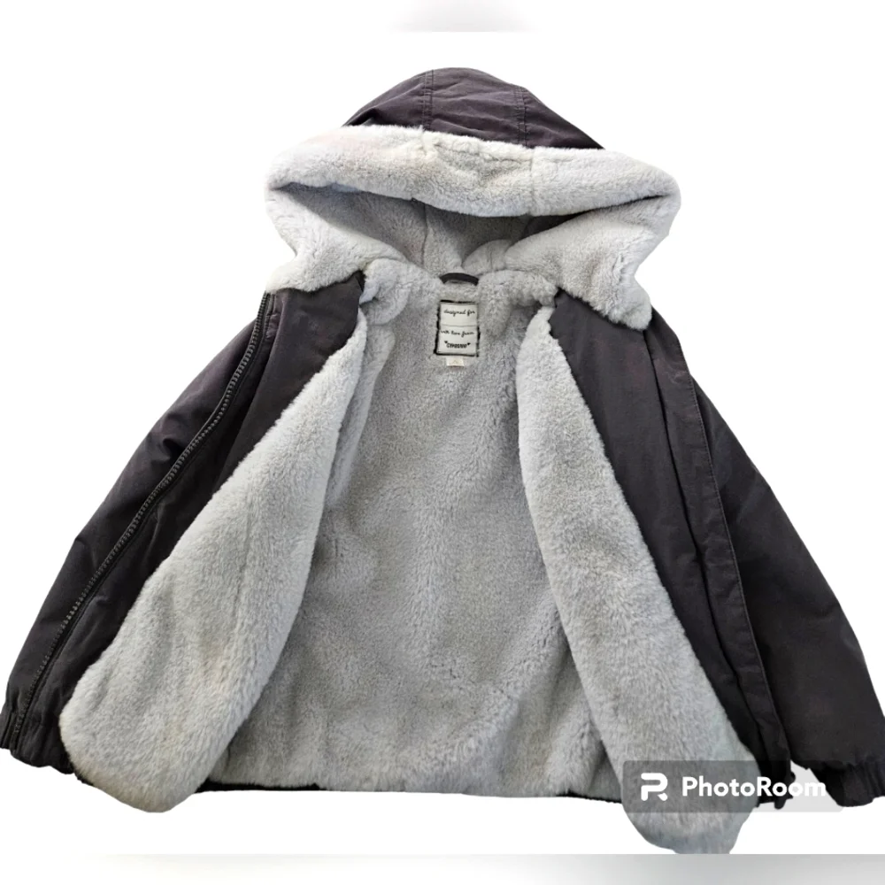 GYMBOREE JACKET GIRLS SZ S 5-6 GRAY PINK